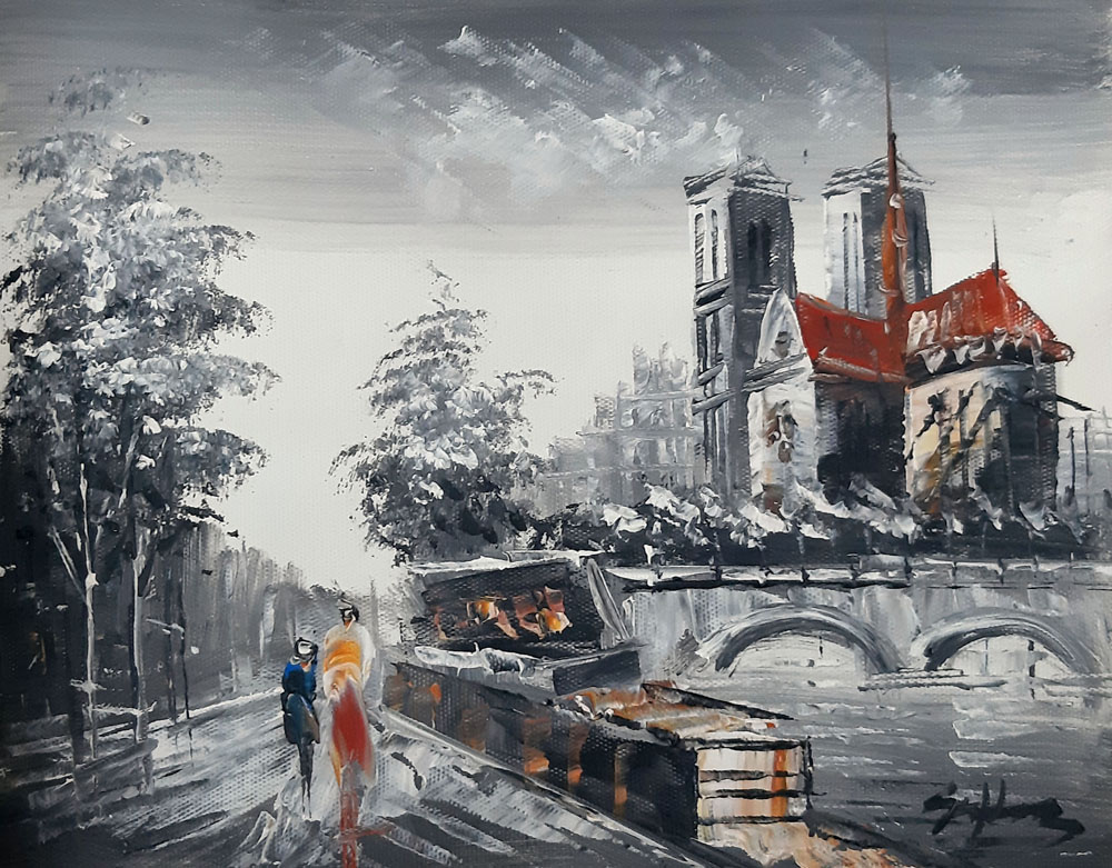 Peinture de Paris/13cm x 18cm /PA0048-13-18