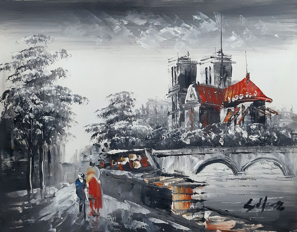 Peinture de Paris/13cm x 18cm /PA0049-13-18