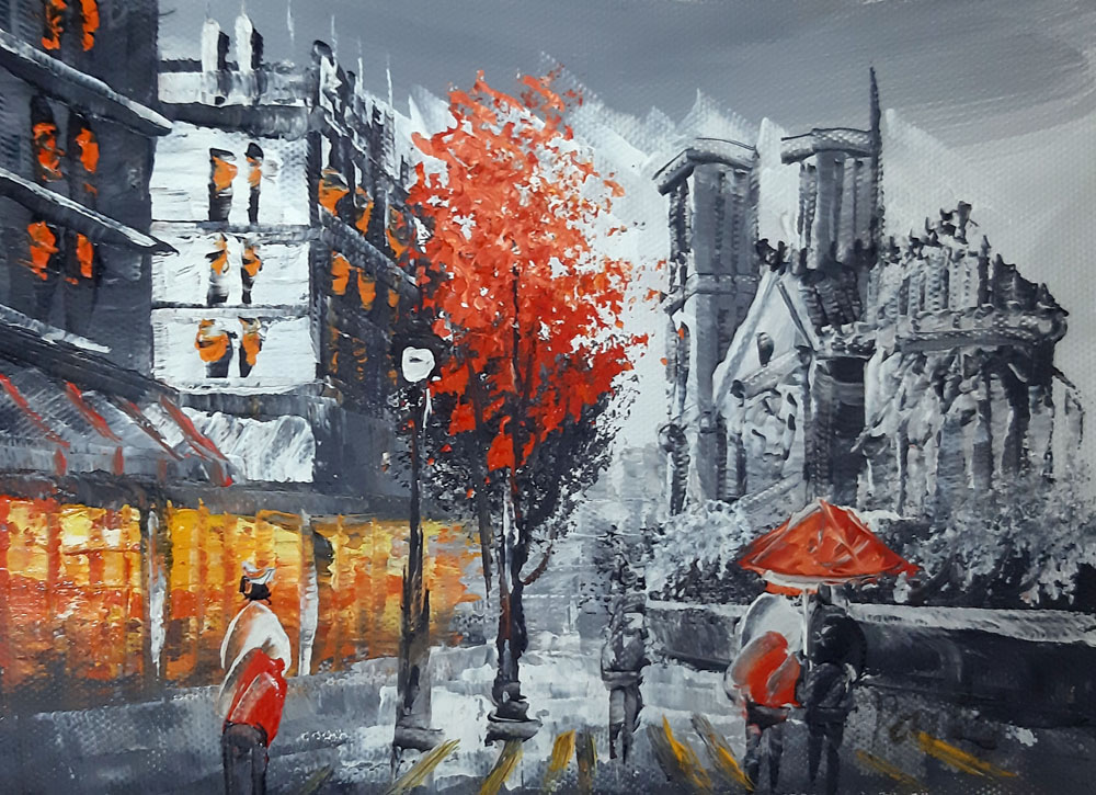 Peinture de Paris/20cm x 25cm /PA0075-20-25