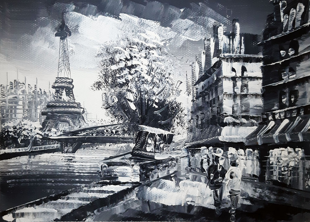 Peinture de Paris/20cm x 25cm /PA0080-20-25