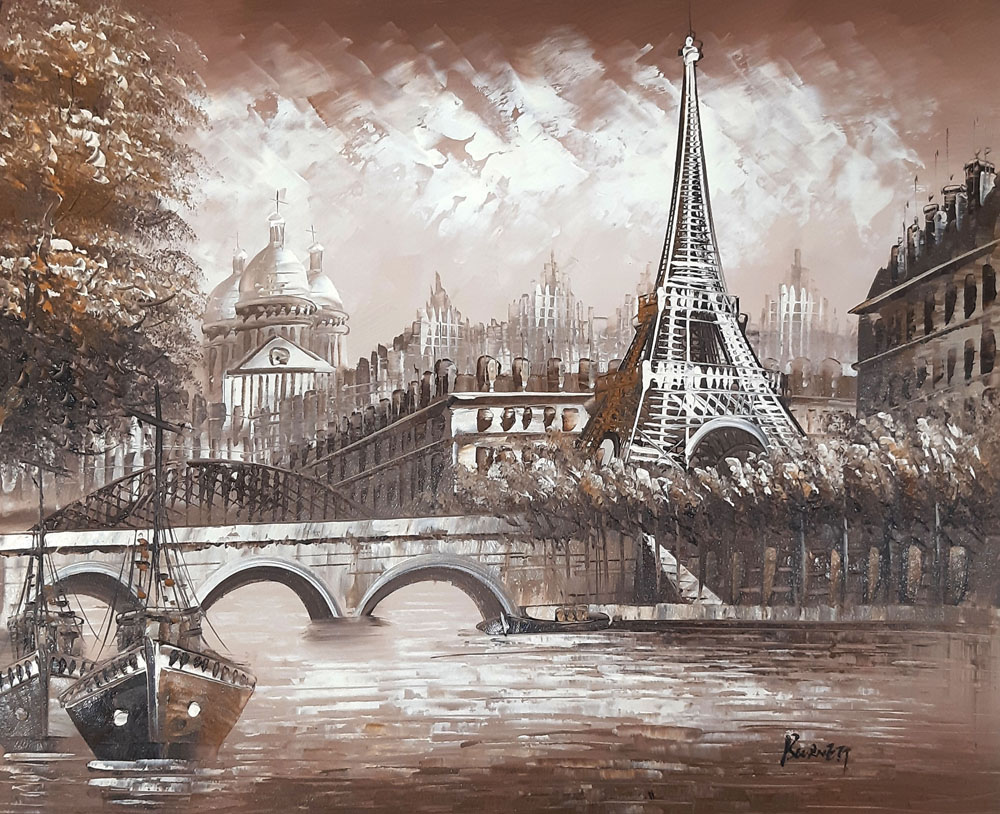 Peinture de Paris/50cm x 60cm /PA0117-50-60