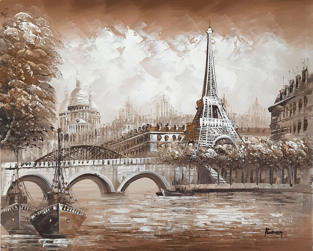 Peinture de Paris/50cm x 60cm /PA0120-50-60